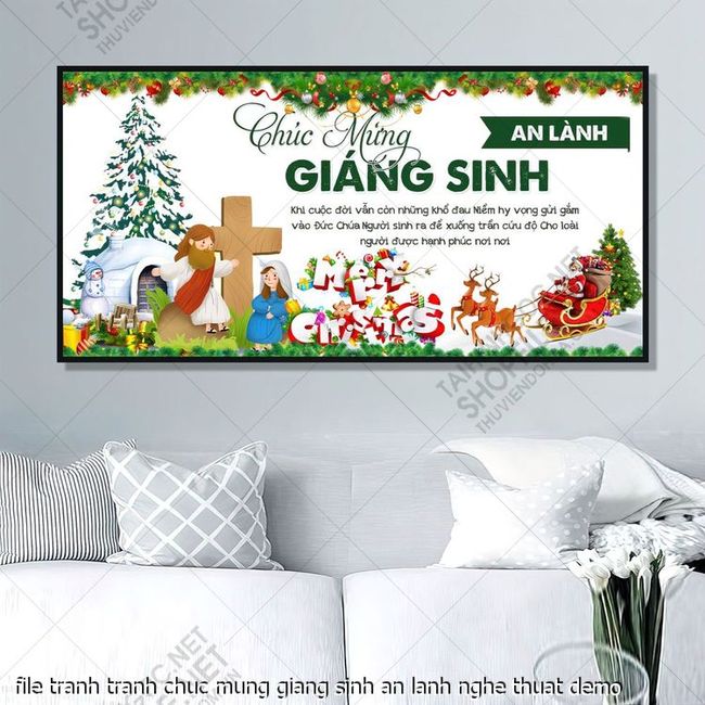 file tranh tranh chuc mung giang sinh an lanh nghe thuat